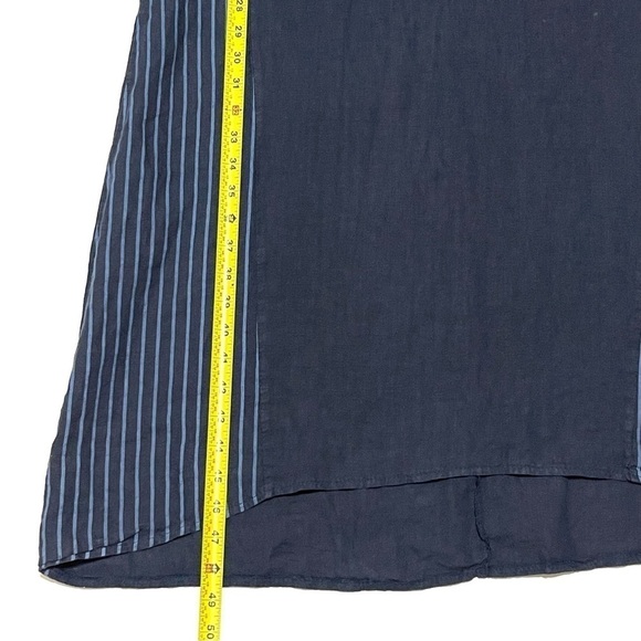 Luca Vanucci Woman 100% LINEN Blue with Stripes Italy Dress Size M - Picture 11 of 16